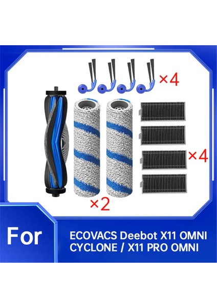 Ecovacs Deebot X11 OMNICYCLONE/X11 PRO/X11 Pro OMNI/X11 Elektrikli Süpürge Ana Yan Fırça Filtre Tamburu Için 11 Adet (Yurt Dışından) fiyatları