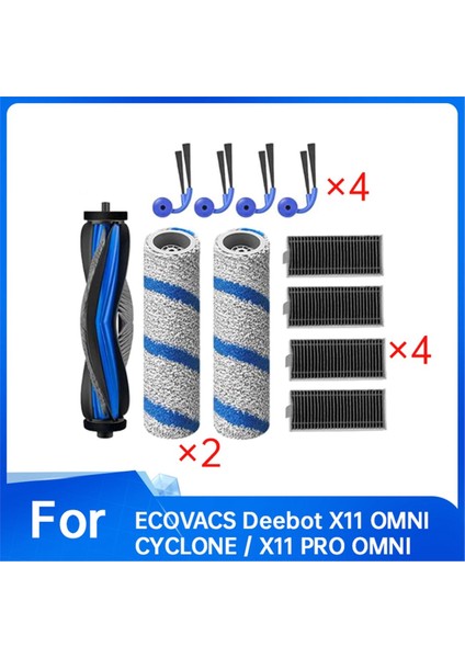 Ecovacs Deebot X11 OMNICYCLONE/X11 PRO/X11 Pro OMNI/X11 Elektrikli Süpürge Ana Yan Fırça Filtre Tamburu Için 11 Adet (Yurt Dışından) modelleri