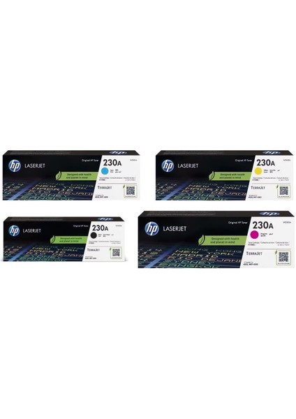 Hp 230A W2300A/W2301A/W2302A/W2303A Siyah Mavi Sarı Kırmızı Orjinal Toner Seti / Hp Color Laserjet Pro 4203DN / 4203DW / 4303DW / 4303FDN / 4303FDW fiyatları