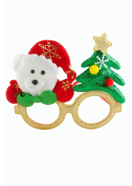 Ayıcık Çam Ağacı Simli Yılbaşı Gözlük