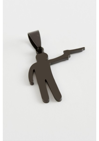 Silahlı Asker Çelik Kolye Ucu 3 cm