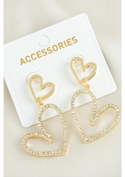 Kalp Yeni Sezon Taşlı Küpe