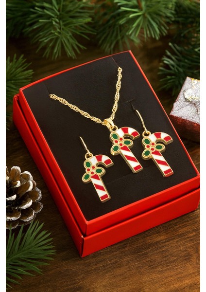 Şeker Yılbaşı Kutulu Zincir Kolye Set