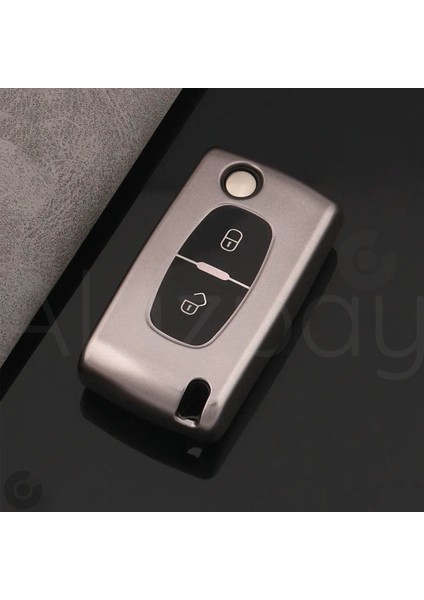 Peugeot 107 206 207 307 308 406 3008 Titan Gri Tpu Anahtar Kılıfı