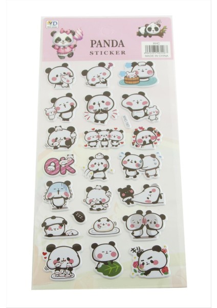 Panda Kabartmalı Sticker