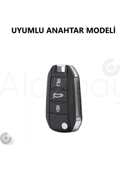 Peugeot 208 301 307 308 508 2008 3008 Partner Titan Gri Tpu Anahtar Kılıfı (Ortası Bagaj Tuşlu) fiyatları