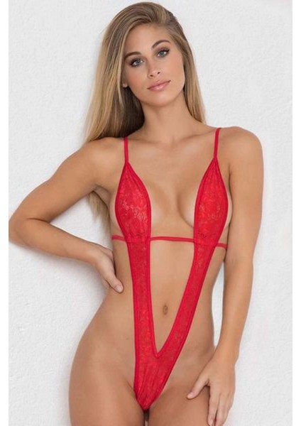 Kadın Dantel Fantezi Iç Giyim Kırmızı