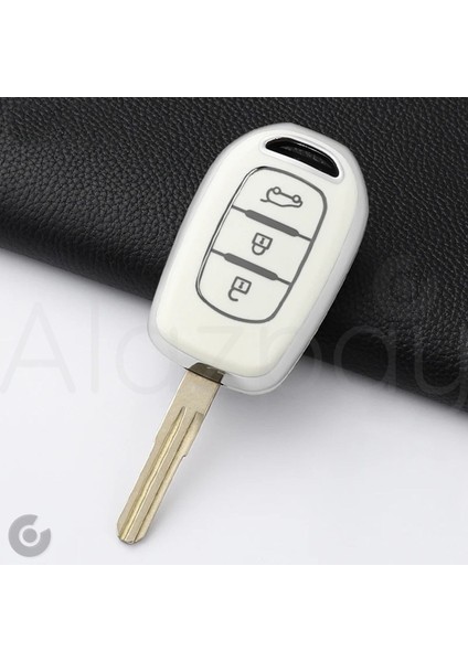 Renault Clio Megane Captur Laguna Dacia Duster Sandero Stepway Logan Gümüş Kenar Tpu Anahtar Kılıfı