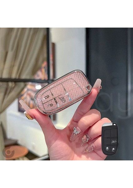 Fiat Egea 500X Jeep Grand Cherokee Wrangler Renegade Compass Chrysler Elmas Kesim Tpu Anahtar Kılıfı