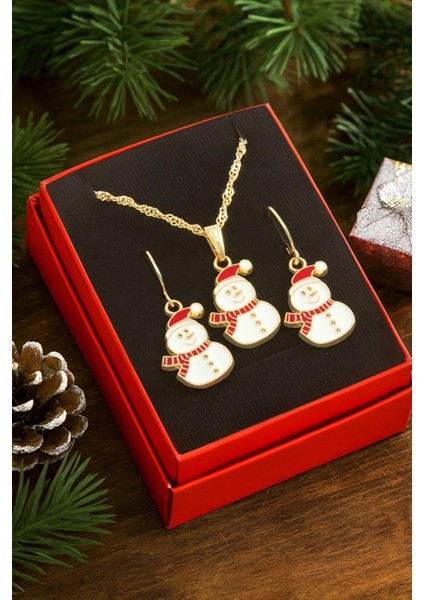 Kardan Adam Yılbaşı Kutulu Zincir Kolye Set