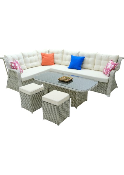 Serena | Rehome Rattan İki Puflu L Bahçe Köşe Takımı | 316 indirimleri