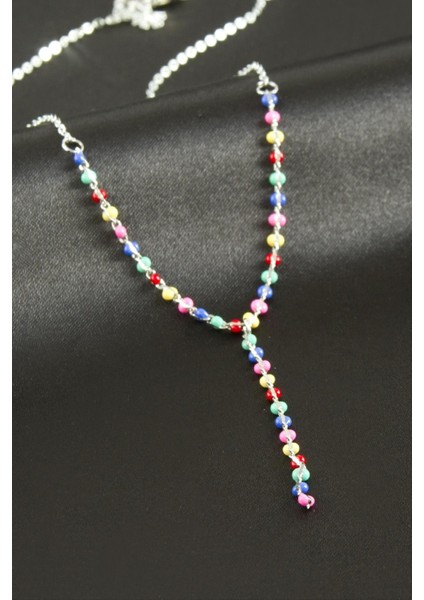 Mineli Boncuklu Y Kolye