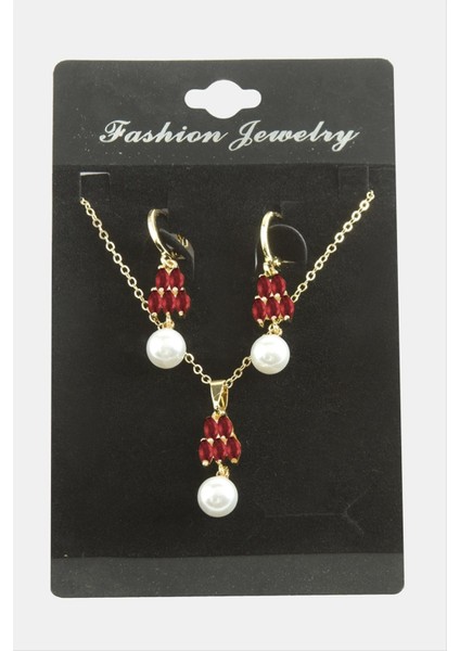 Kalp Inci Zirkon Taşlı Set Kolye