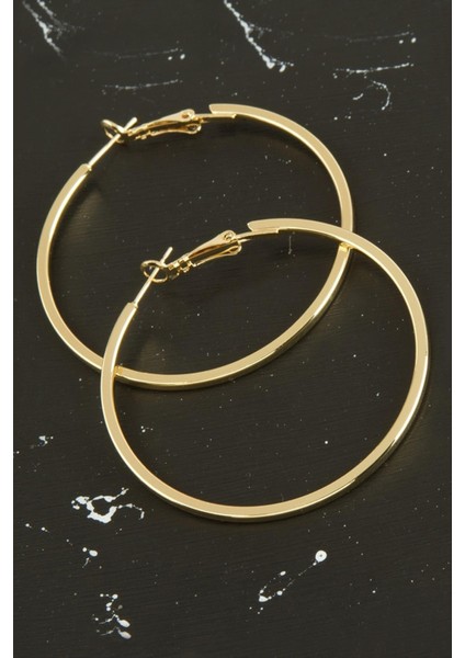 Ezme Lüks Çelik Halka Küpe 4 cm