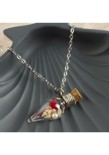 Çiçek Fanus Canlı Kolye