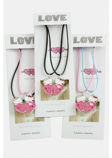 Kalp Uçlu Çift Kolye