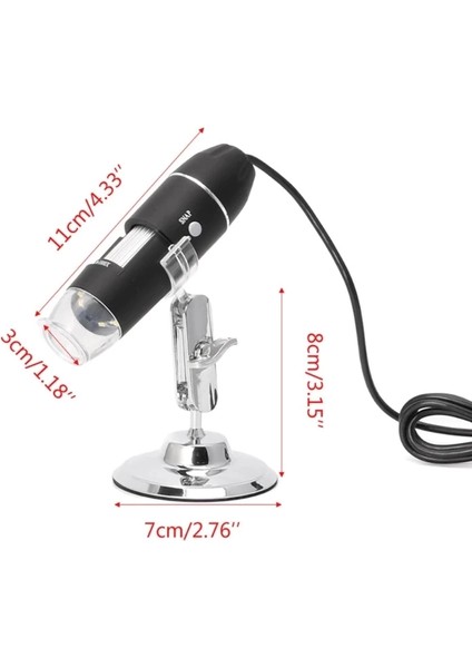 1600X USB Dijital Mikroskop Kamera Endoskop 8led Büyüteç Metal Standı fırsatları