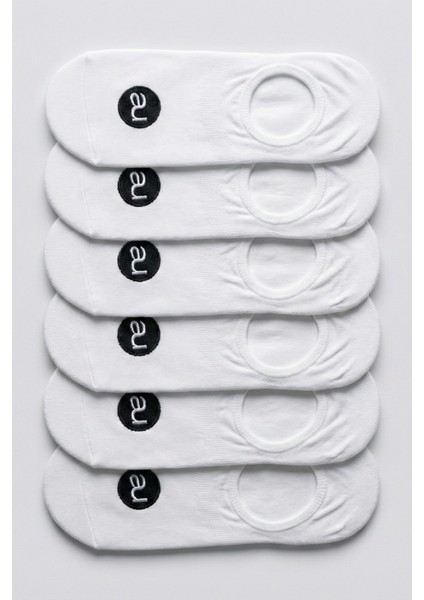 Penye Pamuk 6'lı Beyaz Görünmez Sneaker Çorap