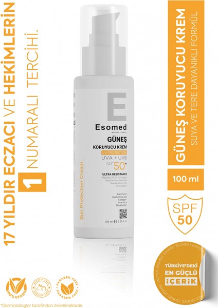 Yüksek Koruyucu Nemlendirici Spf50 Uva Uvb Leke Bırakmayan Güneş Kremi 100 ml