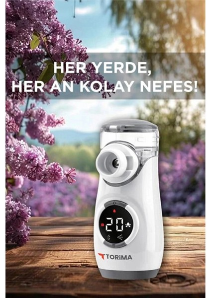 Sessiz Kademeli Dijital Ekranlı USB Şarjlı Mesh Nebulizatör Cihazı fiyatları