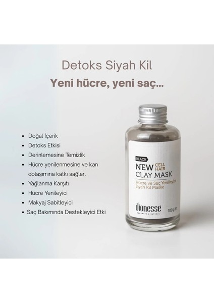 Siyah Kil Saç Detoks Maskesi 100 gr - Hücre Yenileyici, Kepek ve Yağ Dengeleyici Doğal Maske fiyatları