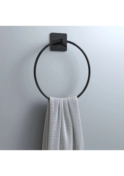 Kendiliğinden Yapışkanlı Siyah Paslanmaz Metal Yuvarlak Havluluk indirimleri