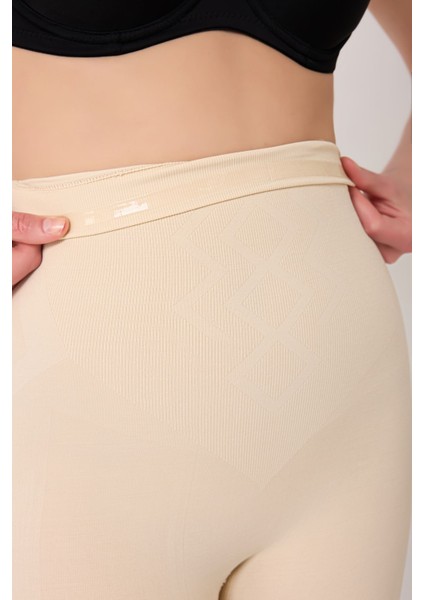 Yüksek Bel Paçalı Seamless Korse Ten Rengi Basen Toparlayıcı Bel Inceltici Kalça Sıkılaştırıcı