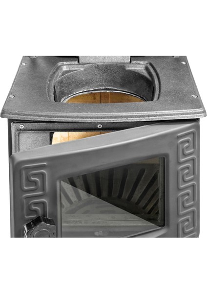 Mini Turbo Şömine Soba-Pik Ayaklı | Siyah | Erendemir