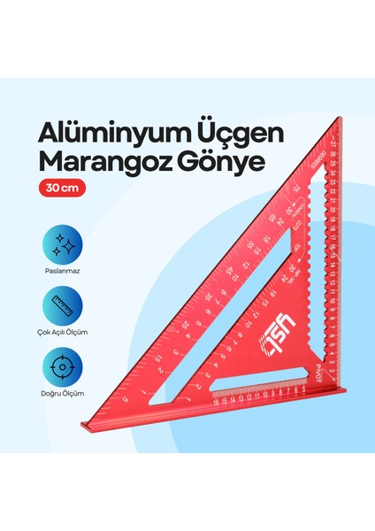 Alüminyum Üçgen Marangoz Gönye 30 cm fiyatları