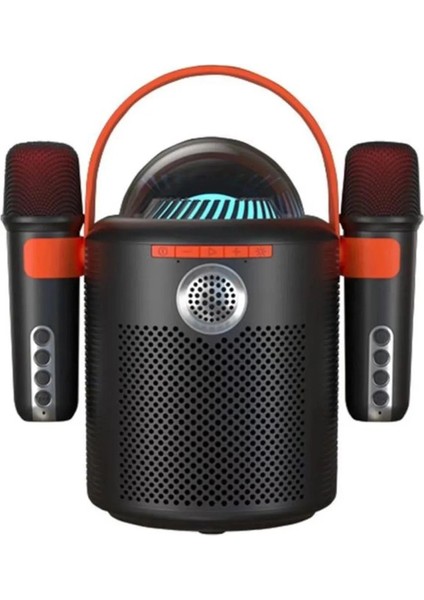 Bluetooth Aile Parti Seti Kablosuz Çift Mikrofon 6 Ses Degıstırme Siyah