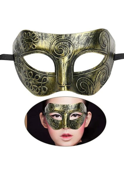 Altın Eskitme Yüz Maskesi - Antik Tarz Balo Maskesi modelleri