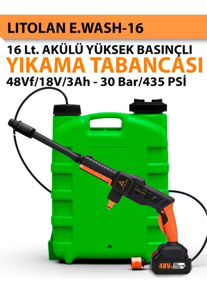16 Lt Akülü Yüksek Basınçlı Yıkama Makınsesı