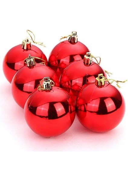 12 Adet Parlak Kırmızı 3 cm Mini Yılbaşı Topu, Noel Çam Ağacı Topu, Süs Topu fırsatları