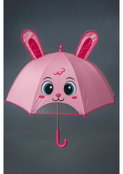 Sevimli Kahraman 3 Boyutlu Çocuk Şemsiyesi (Çift Katman)