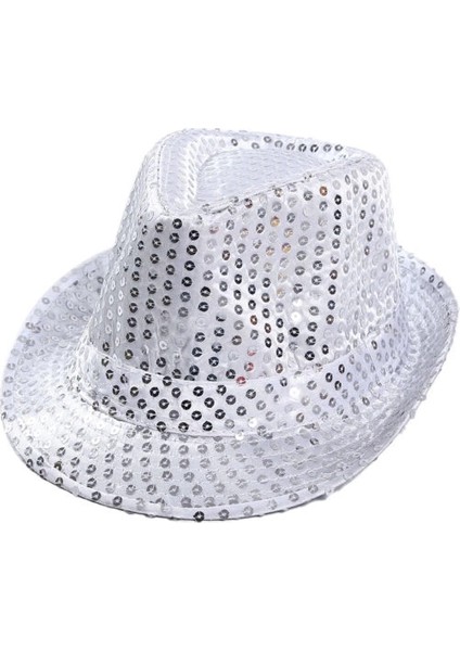 Çocuk Boy Gümüş Payetli Şapka Gösteri Şapkası Michael Jackson Şapkası 54 No fiyatları