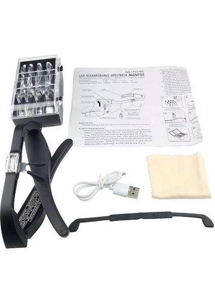 Şarjlı Gözlük Büyüteç 4 Farklı Lens 11537DC modelleri