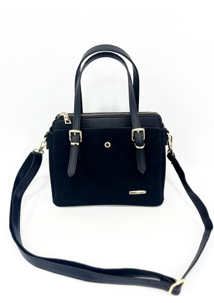 Kadın Uzun Askılı 4 Bölmeli Gold Aksesuarlı Süet Deri Omuz ve El Çantası modelleri