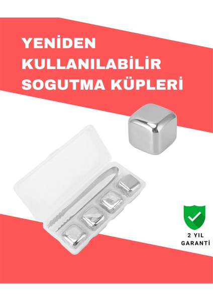 Hızlı Soğutma Özellikli Paslanmaz Metal Buz Küpü Takımı