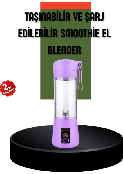 Taşınabilir USB Şarjlı Mini Smoothie Blender 380ML Çelik Bıçaklı Portatif