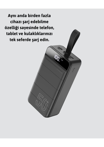 Profesyonel 50.000 Mah Powerbank – Aynı Anda Birden Fazla Cihaz Şarj Eden, Dayanıklı ve Güven fırsatları