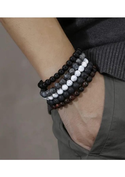 LAV TAŞI,HAVLİT,LABRADORİT ,GARNET ONİKS ERİL ENERJİ BİLEKLİK SETİ fiyatları