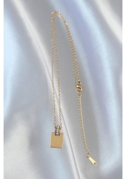 316L Çelik Zincir Gold Renk Zirkon Taşlı Aşk Mektubu Kolye fiyatları