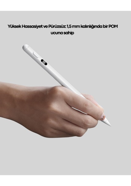 iPad Uyumlu 1.5mm Pom Uçlu Dokunmatik Kalem Uzun Kullanım Süreli Stylus - MK001R-4O80J5 indirimleri