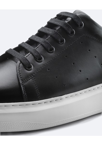 Erkek Siyah %100 Deri Esnek Taban Hafif Casual Ayakkabı B008000