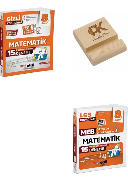 Gizli Lgs 8. Sınıf Koordinat Matematik Çıkmış Sorular ve 8 Sarmal 7 Genel Deneme + Pk Telefon Standı