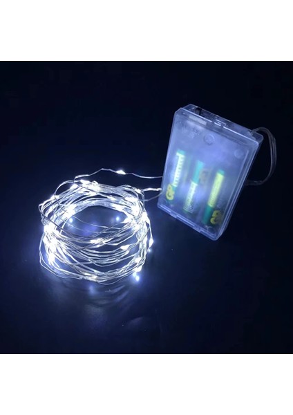 Greyder GD957 Şerit Pilli Aydınlatma 3 Metre 30 Adet Beyaz Peri LED ( Lisinya )