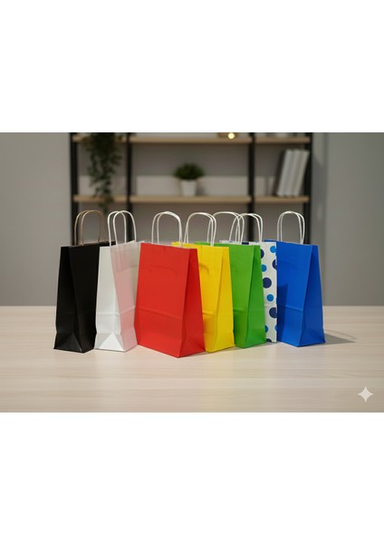 Renkli Desenli Karton Çanta 28 Adet (Her Renkten 4 Adet) fiyatları
