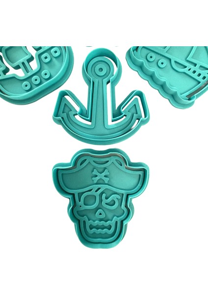 5'li Korsan Gemileri ve Çapa Kurabiye Kalıbı Seti | Denizci Temalı Parti | Şeker Hamuru, Kil Şekillendirici fırsatları