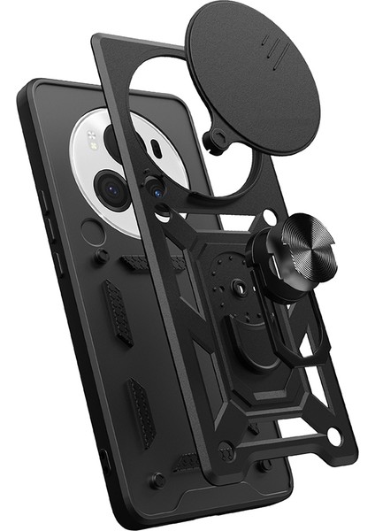 Honor Magic 6 Pro Kılıf Magnetik Standlı Kamera Korumalı Zore Sürgülü Vega Kapak modelleri