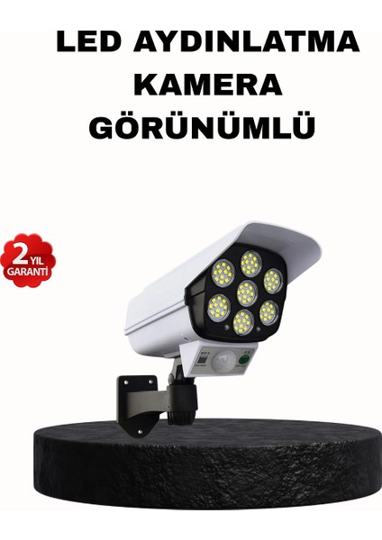 Güneş Enerjili Güvenlik Işığı Dış Mekan 5 Eksen Ayarlı ve Pır Hareket Sensörlü